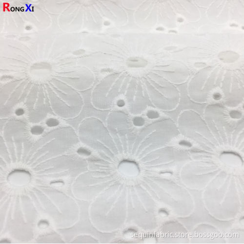 Brand Cotton Girl Shirt Flora Embroidery Lace Fabric